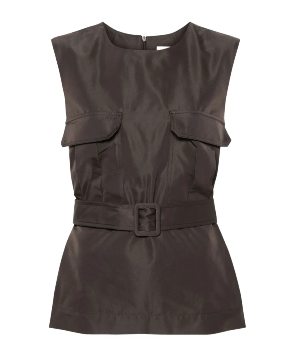 Sleeveless Belted Top