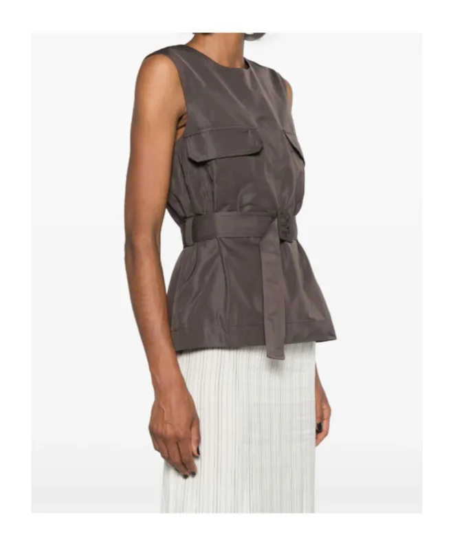 Sleeveless Belted Top