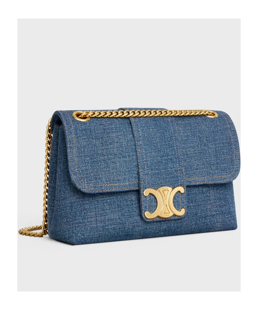 Medium Celine Victoire Bag In Denim