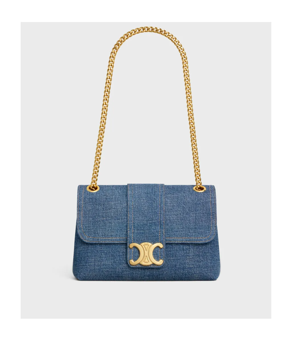 Medium Celine Victoire Bag In Denim