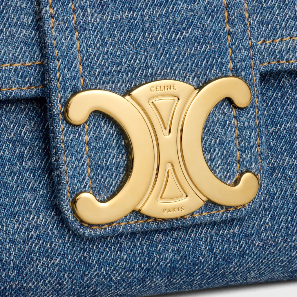 Medium Celine Victoire Bag In Denim