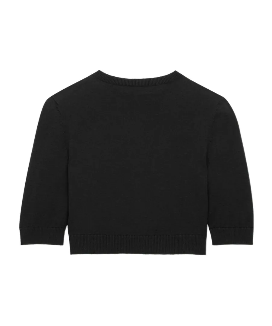 Cropped Cardigan In Wool
