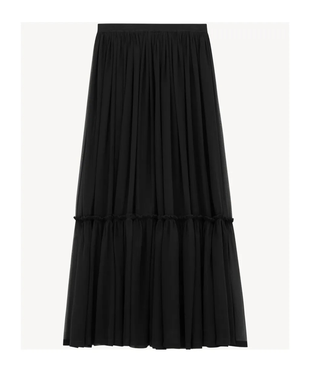 Saint Laurent Ruffled High Waist Long Skirt