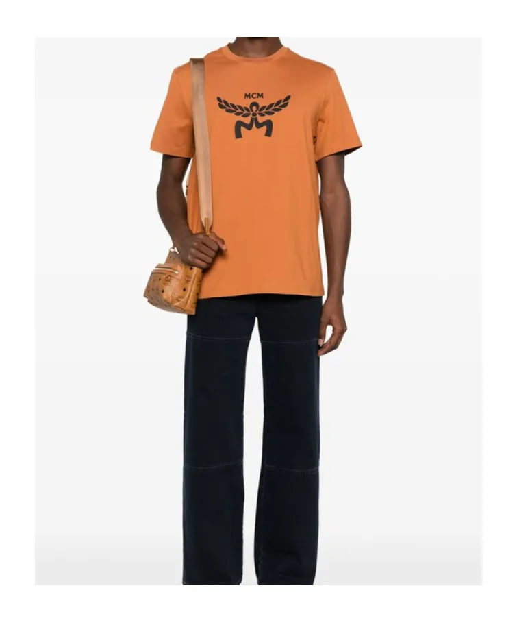 Mcm Logo Printed Crewneck T-Shirt