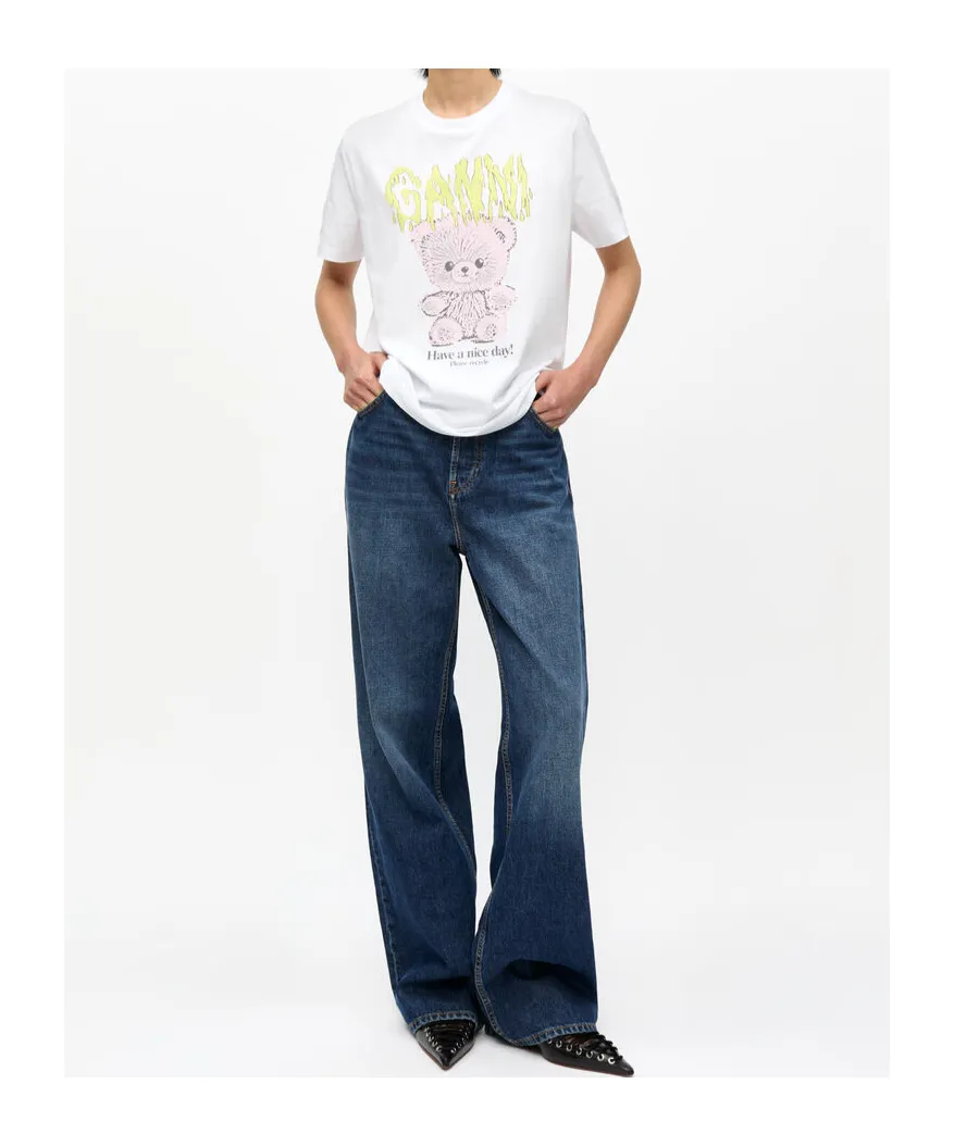 Ganni Logo Printed Crewneck T-Shirt