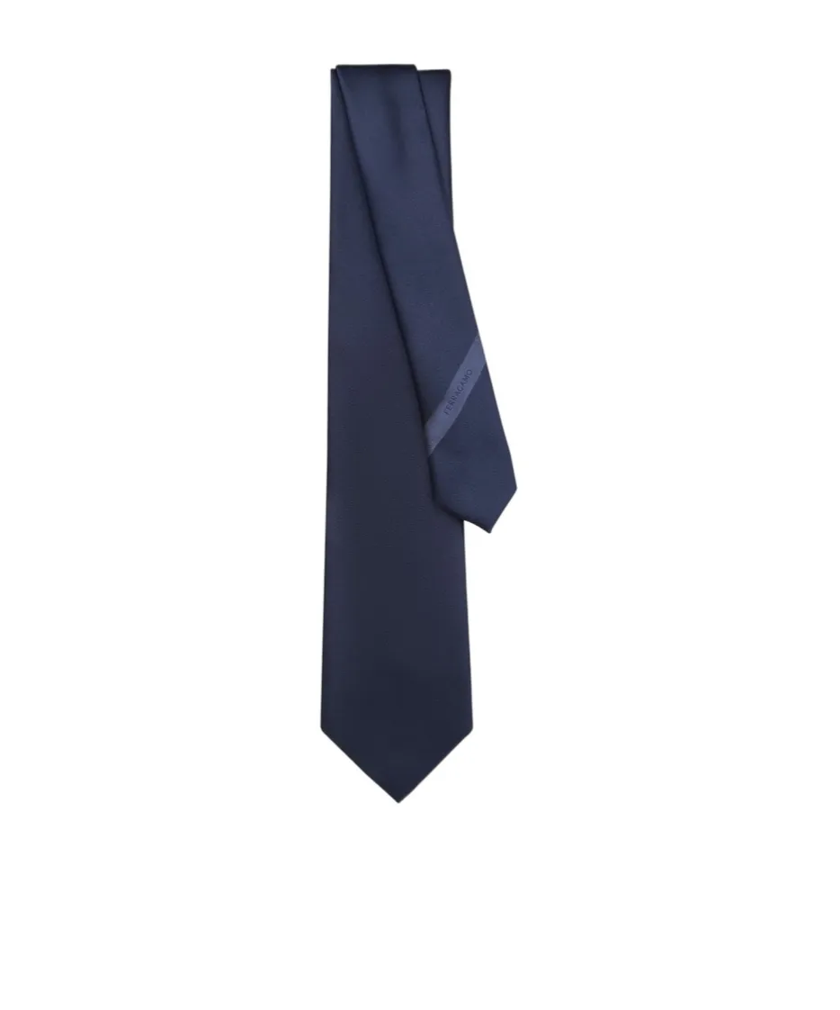 Ferragamo Logo Patch Pointed-Tip Tie