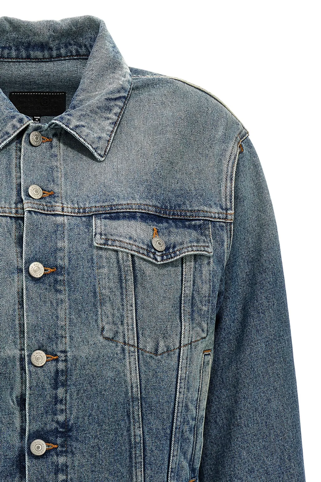 Mm6 Maison Margiela Cut-Out Denim Jacket