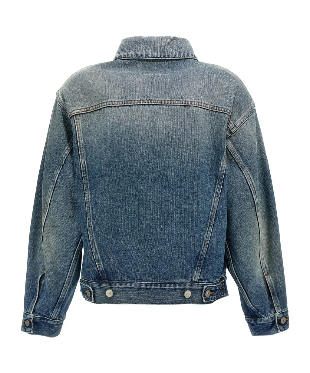 Mm6 Maison Margiela Cut-Out Denim Jacket