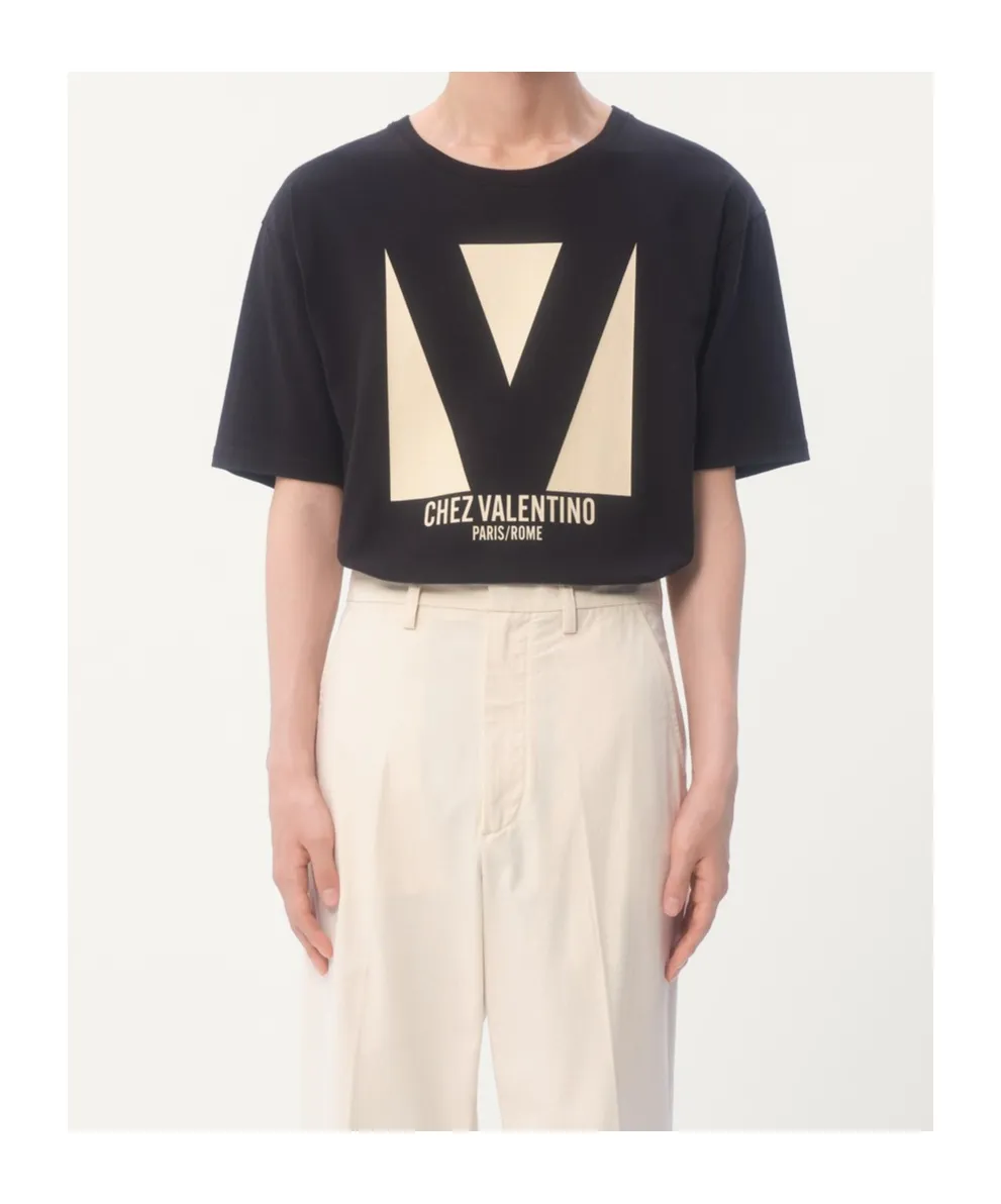 Valentino Chez Valentino-Printed Crewneck T-Shirt