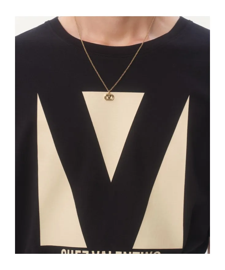 Valentino Chez Valentino-Printed Crewneck T-Shirt