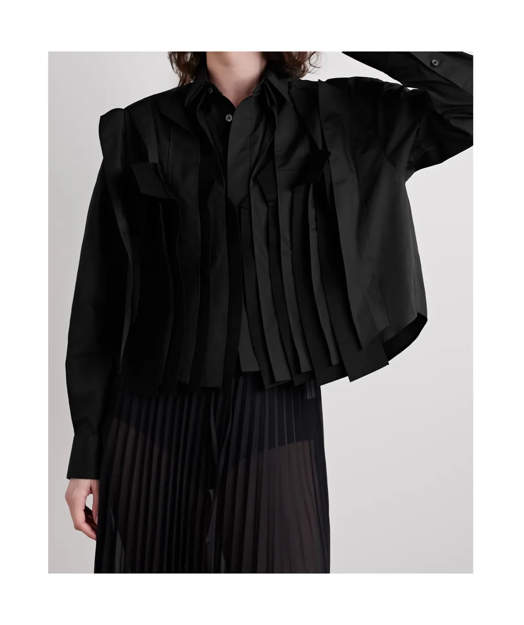 Pleated Long-Sleeved Shirt