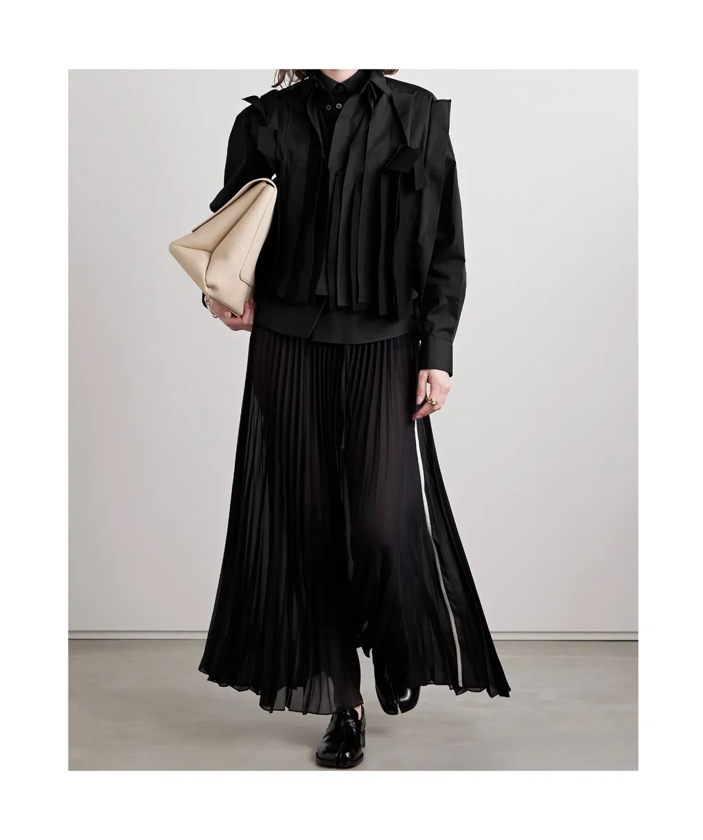Pleated Long-Sleeved Shirt