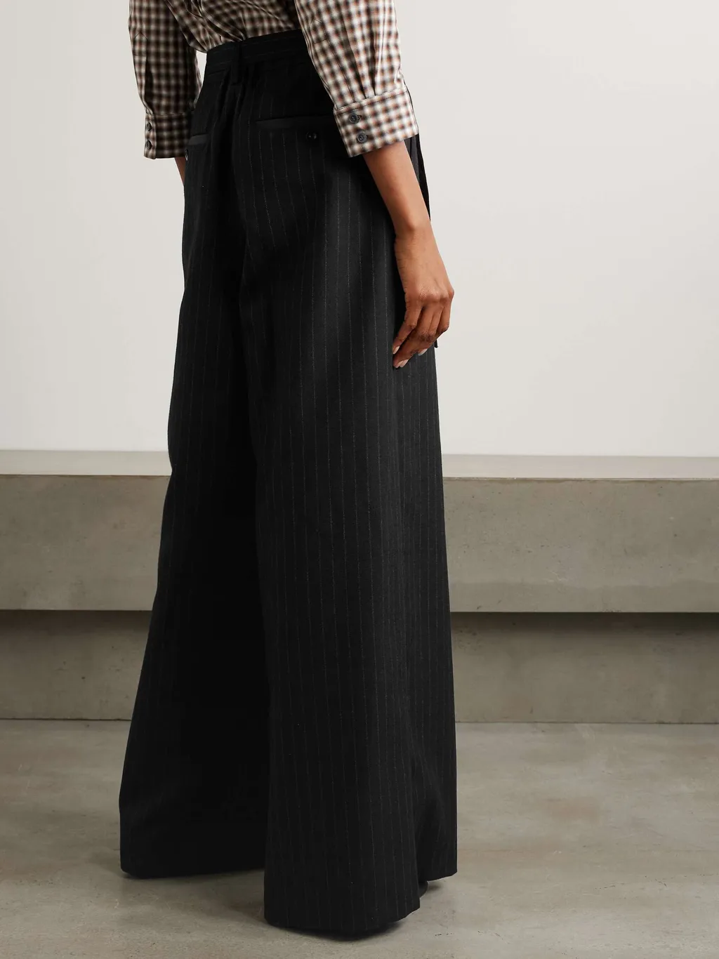 Sacai Pinstriped Wide-Leg Palazzo Pants