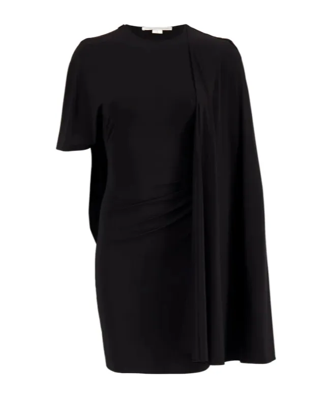 Stella Mccartney Asymmetric Cape Mini Dress