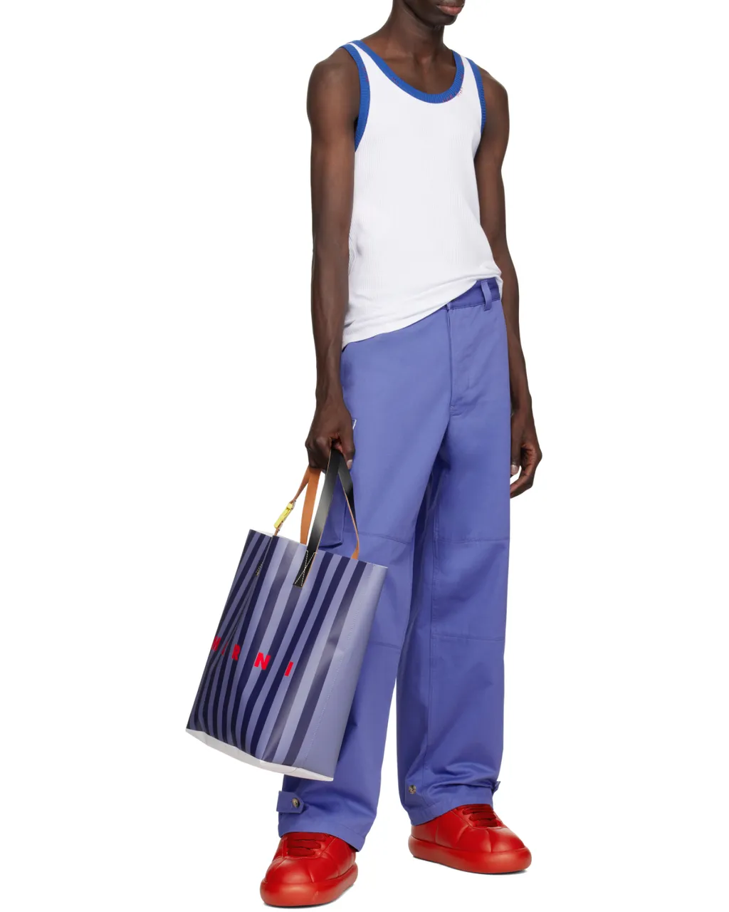 Marni Tribeca Striped Shopping Bag
