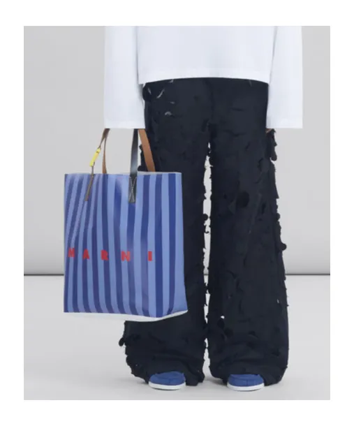Marni Tribeca Striped Shopping Bag