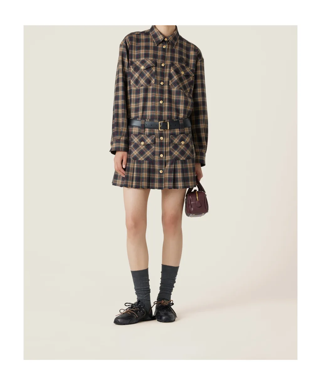 Miu Miu Tartan Button-Up Shirt