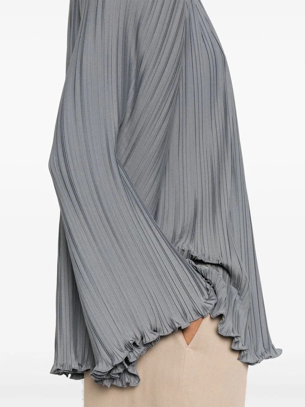 Lanvin V-Neck Pleated Blouse