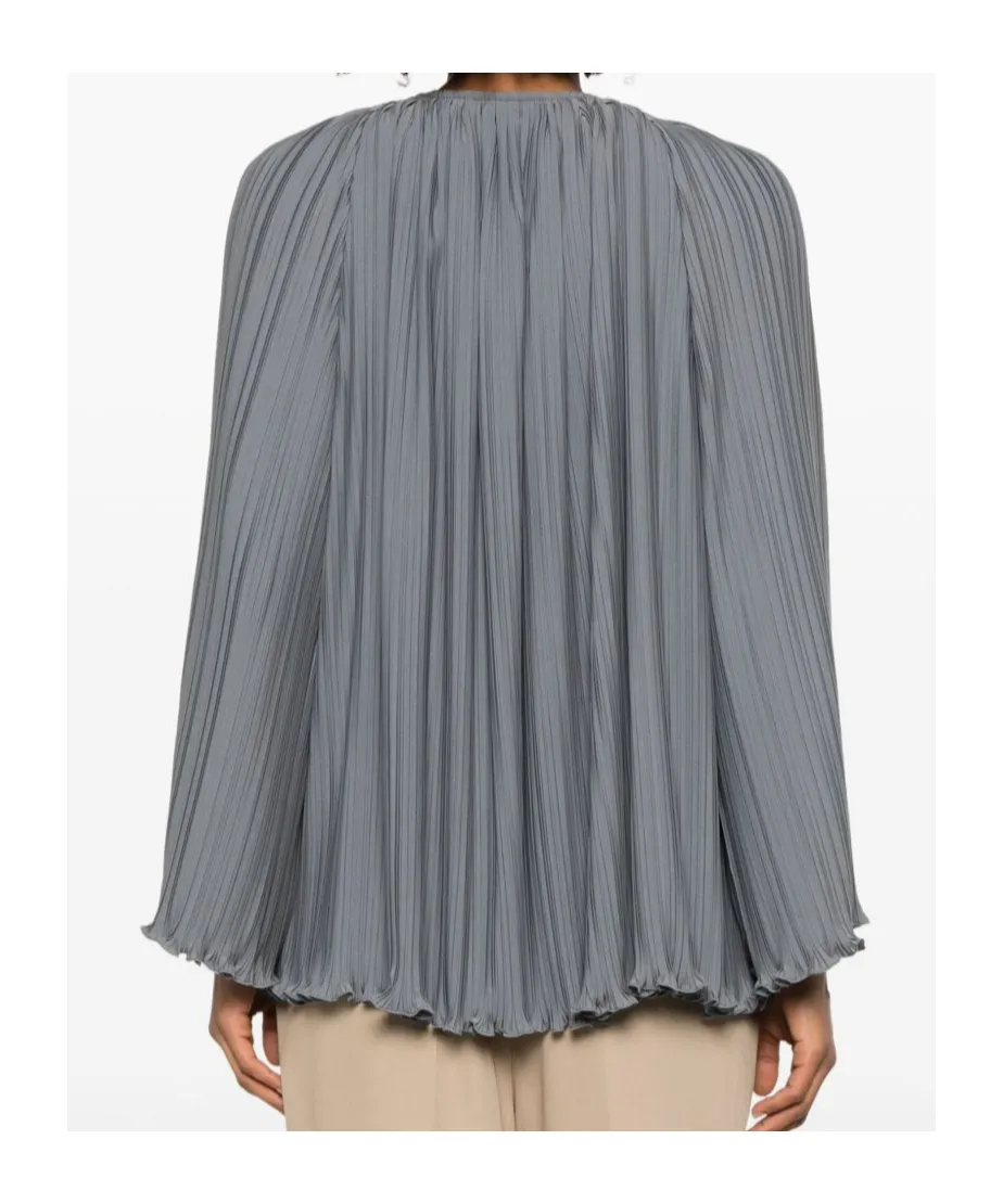 Lanvin V-Neck Pleated Blouse