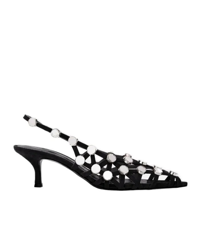 The Attico Grid Slingback Pumps