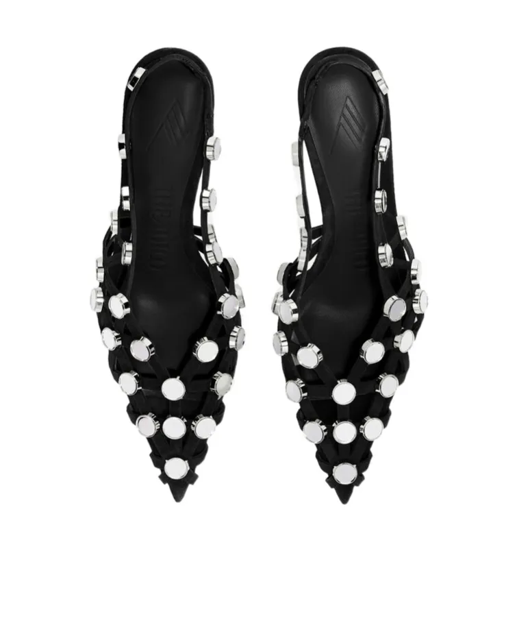 The Attico Grid Slingback Pumps