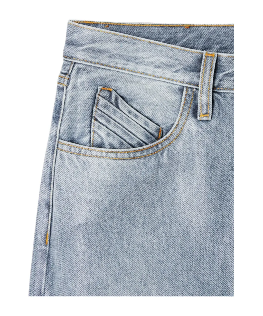The Attico Logo Embroidered Distressed Jeans