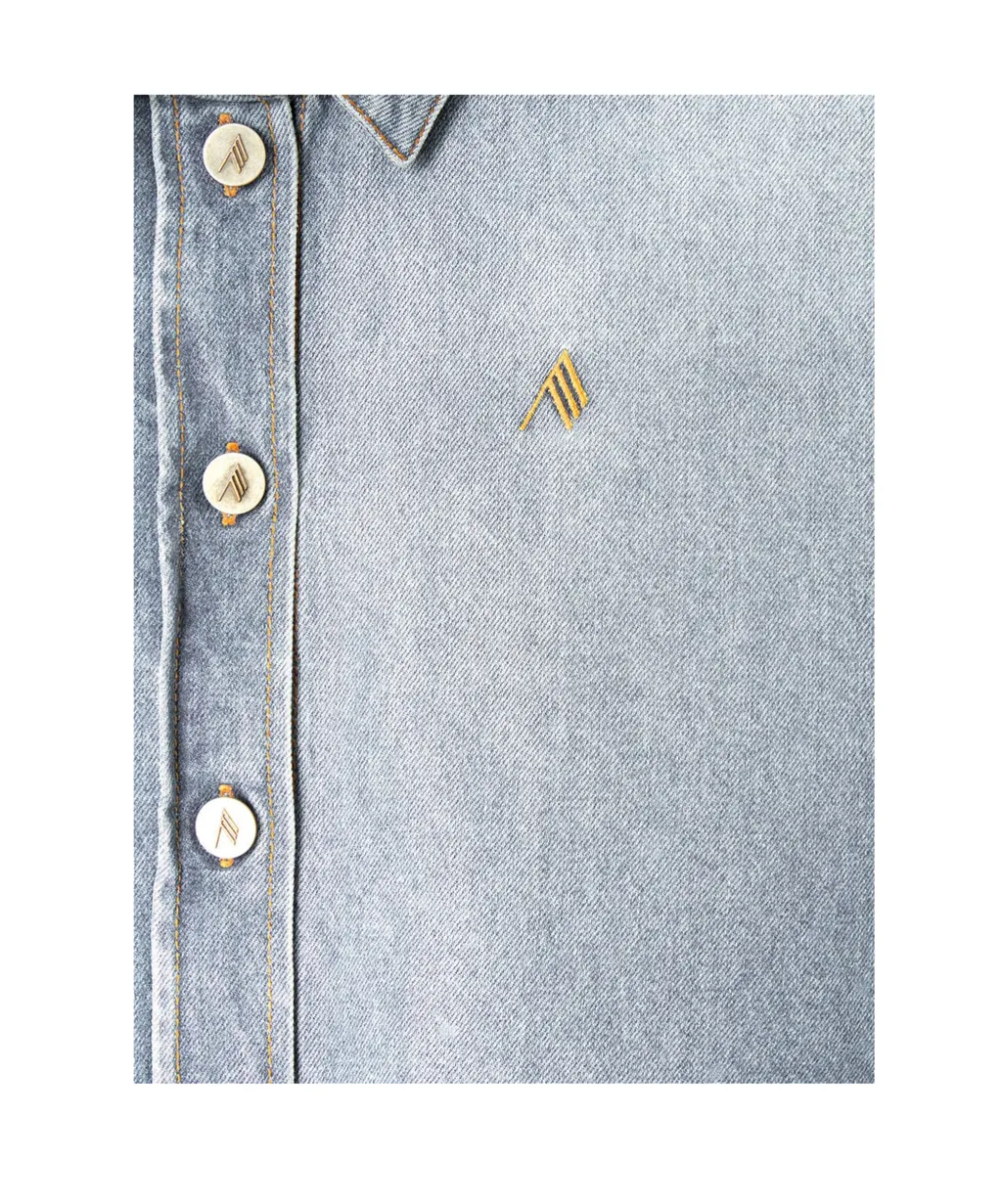 The Attico Logo Embroidered Box-Pleat Detailed Shirt