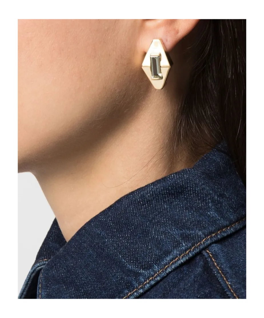 9Kt Yellow Gold Deco Rombo Earrings