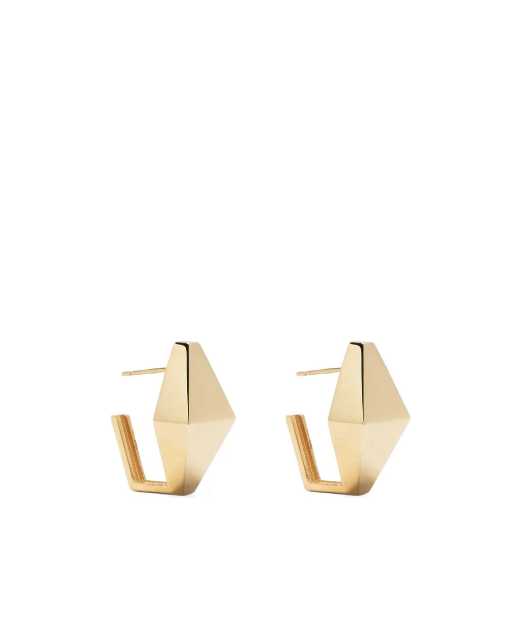 9Kt Yellow Gold Deco Rombo Earrings