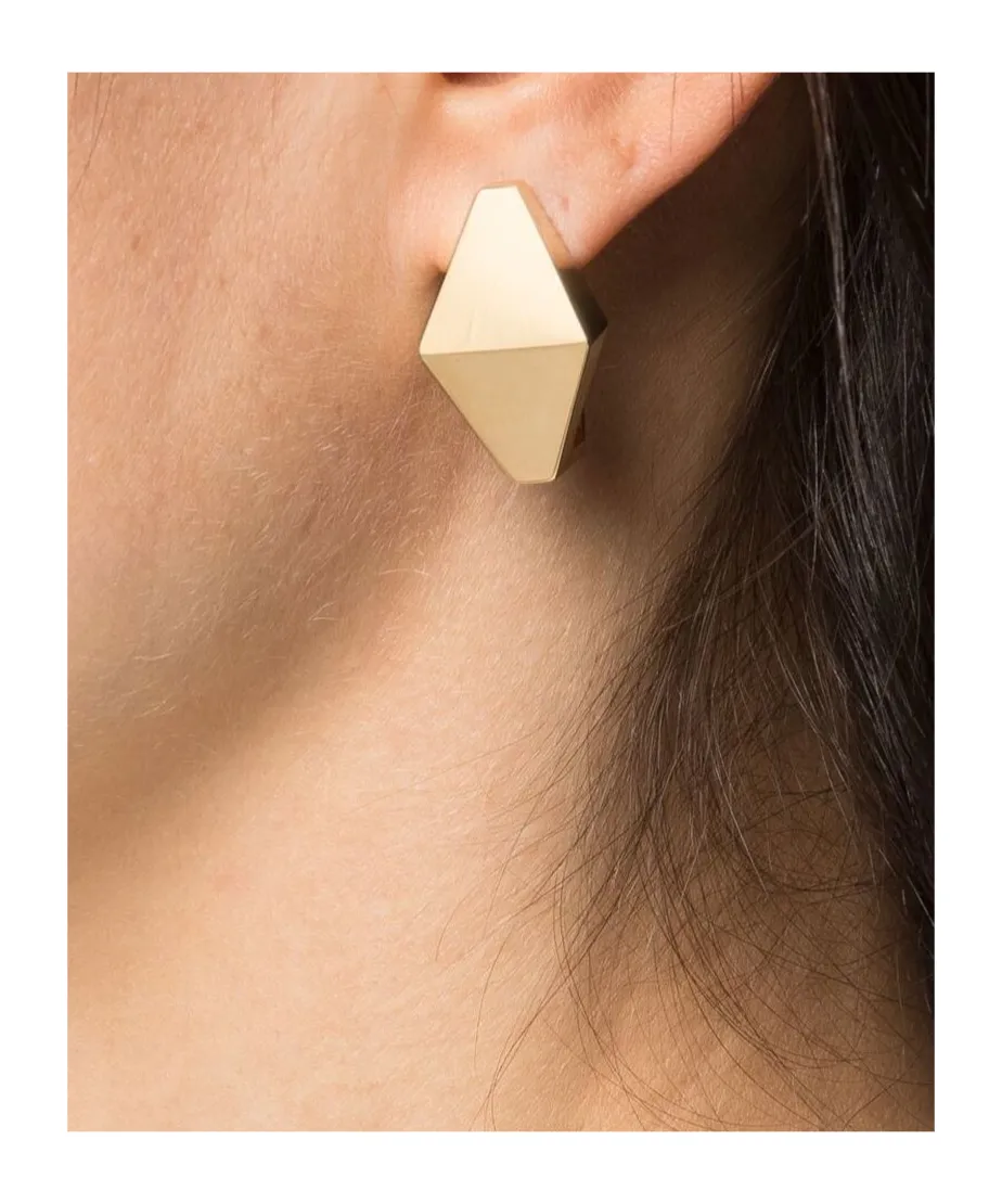 9Kt Yellow Gold Deco Rombo Earrings