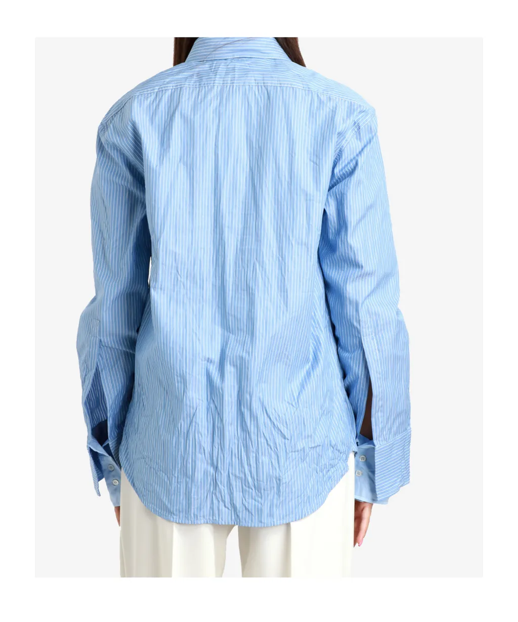 Layered Striped Cotton Shirt