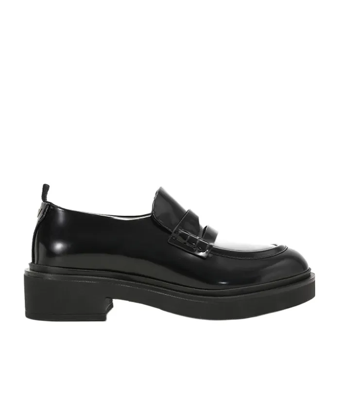 Penny-Slot Chunky Leather Loafers