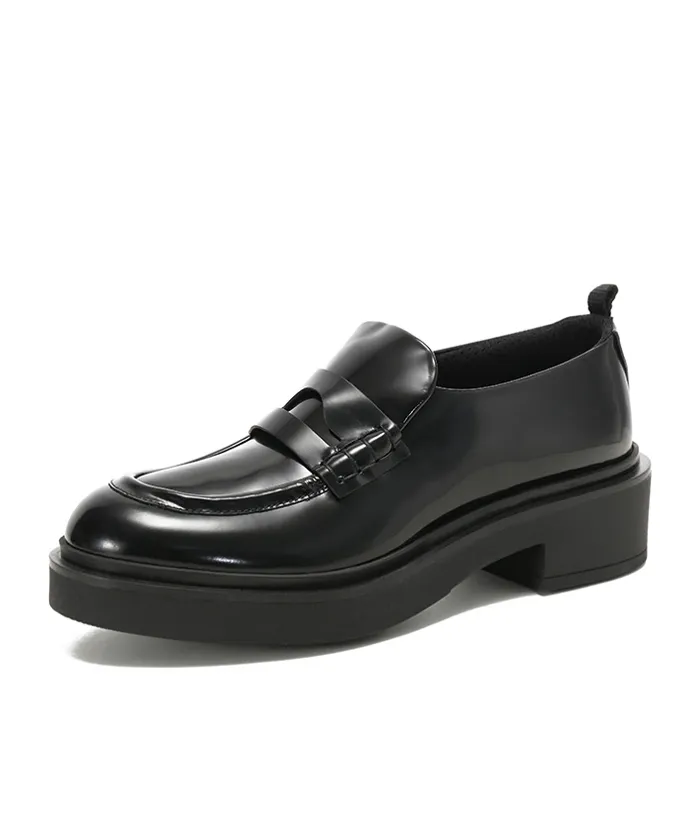 Penny-Slot Chunky Leather Loafers