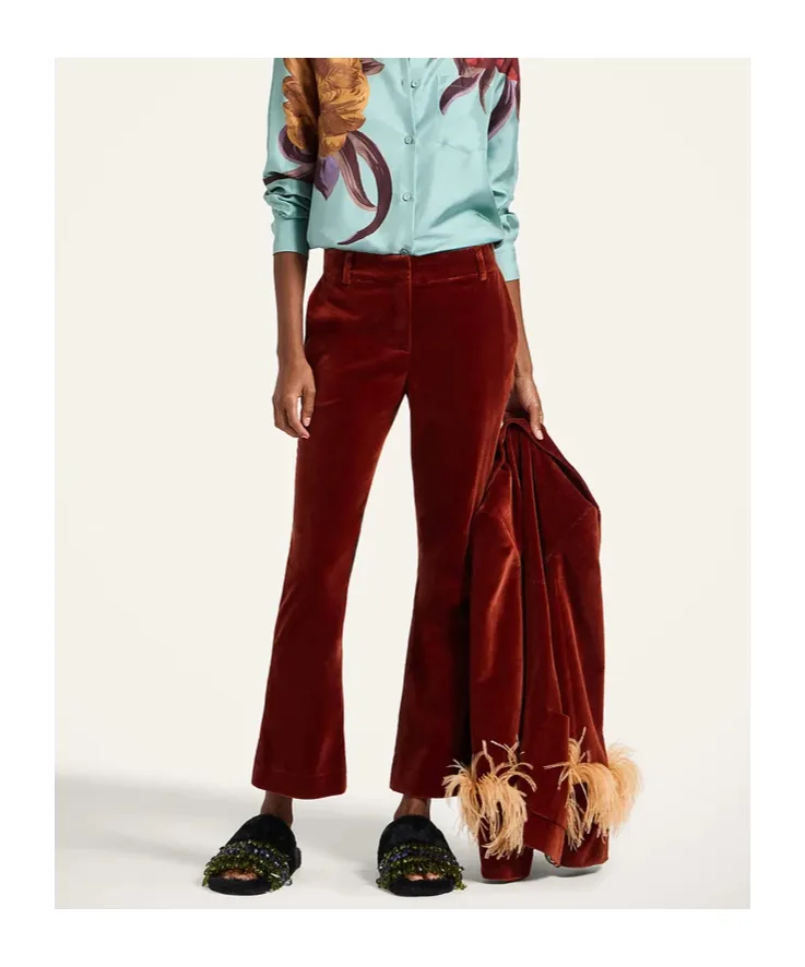 24/7 Velvet Cropped Trousers