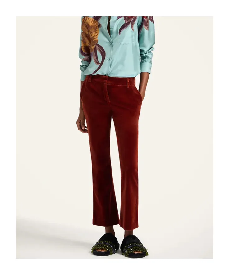24/7 Velvet Cropped Trousers