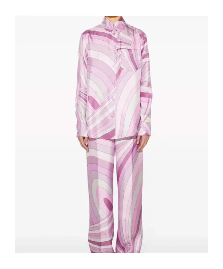 Iride-Print Silk Shirt