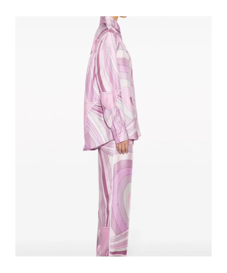 Iride-Print Silk Shirt