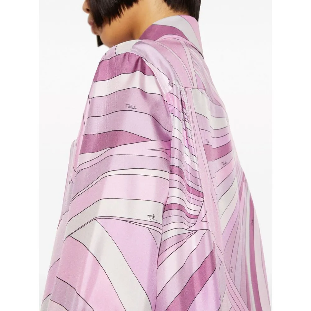 Iride-Print Silk Shirt