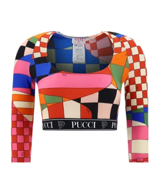 Giardino-Print Cropped Top