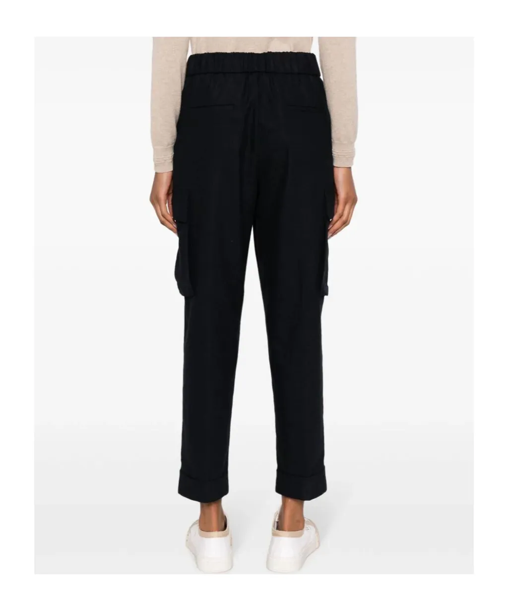 Drawstring-Waistband Cropped Track Pants