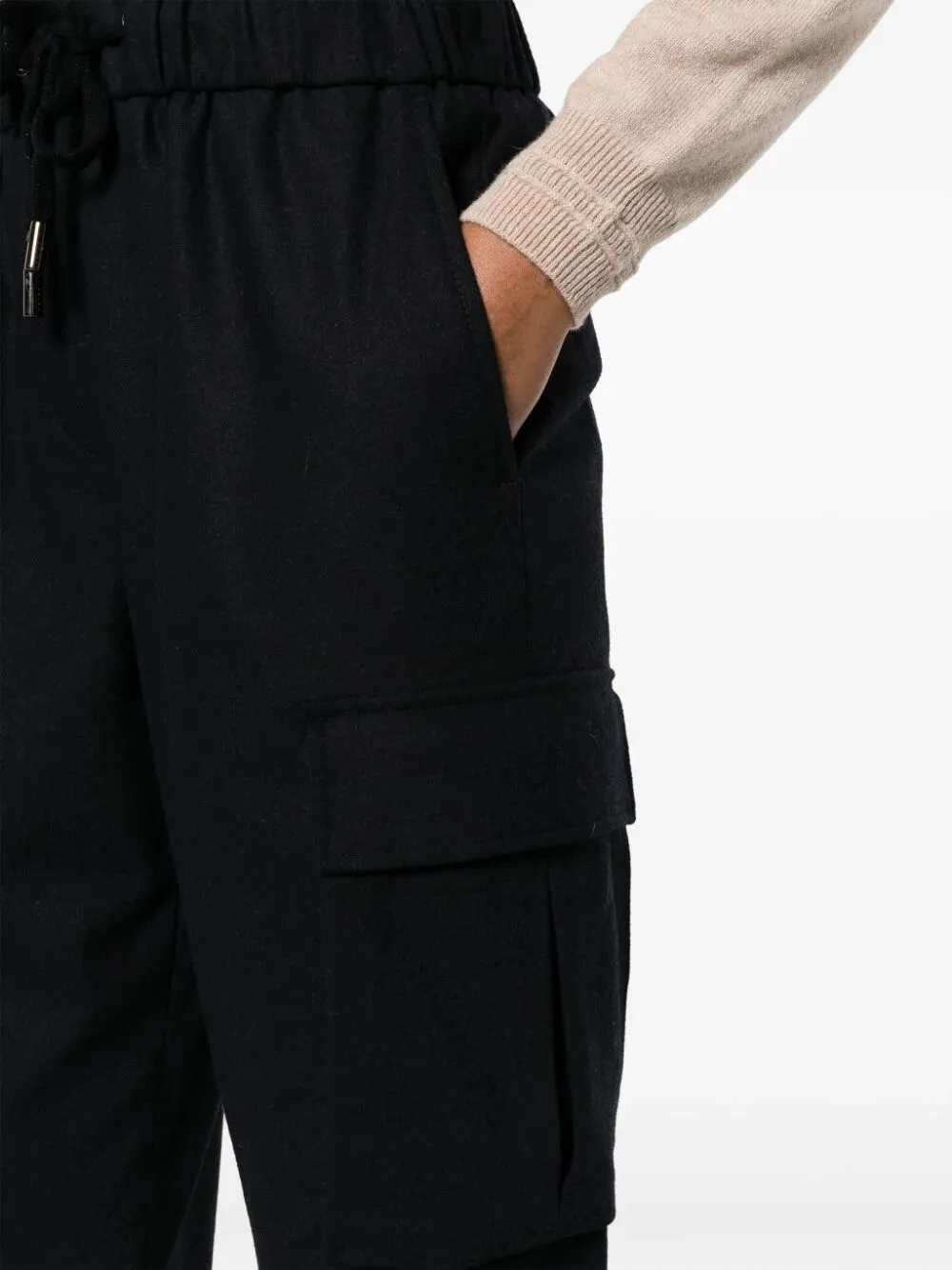 Drawstring-Waistband Cropped Track Pants