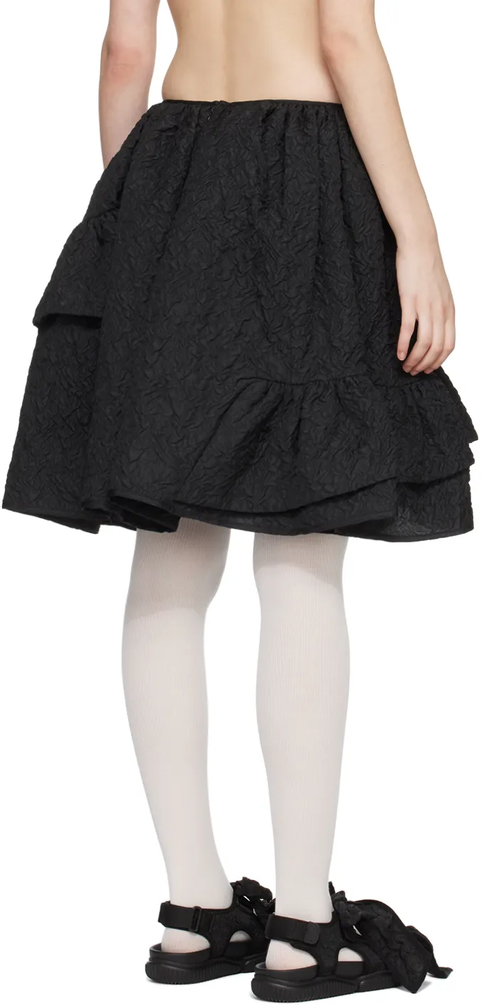 Vanilla Matelassé-Effect Midi Skirt