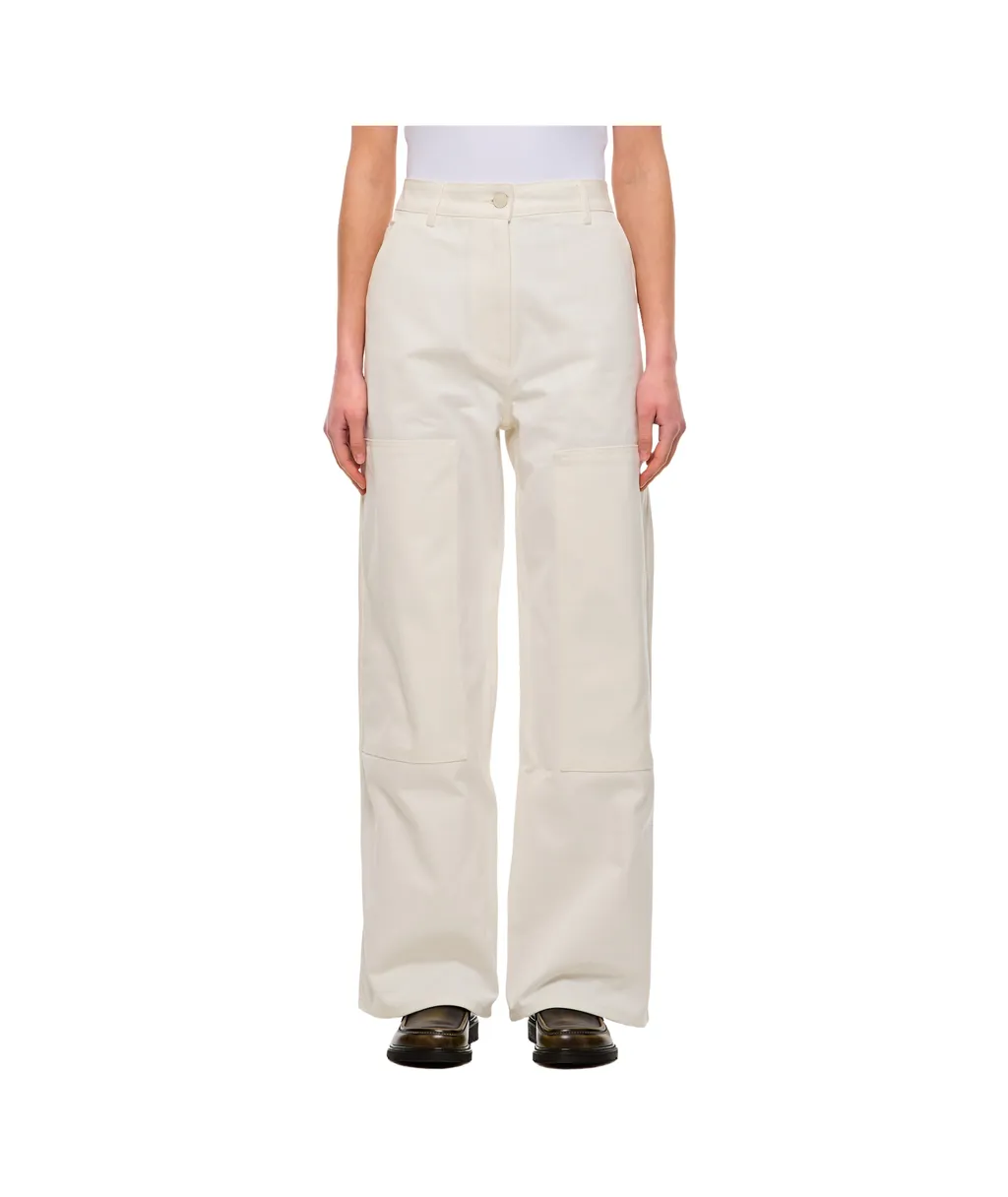 Double-Knee Straight-Leg Cotton Trousers