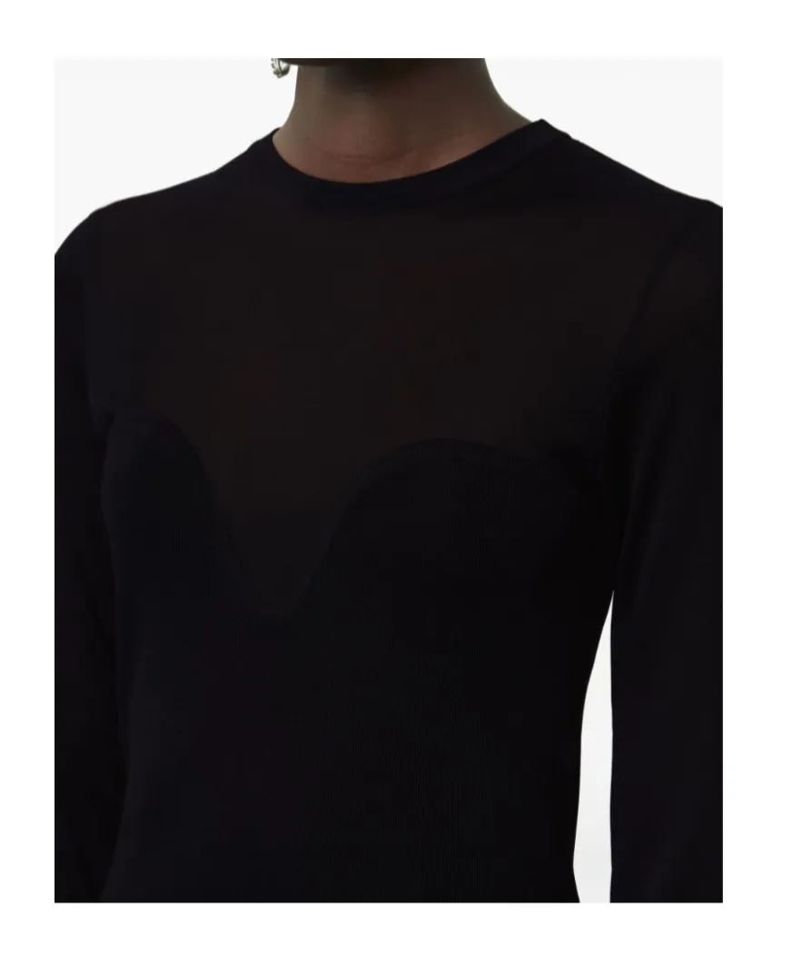 Textured Semi-Sheer Midi Dress