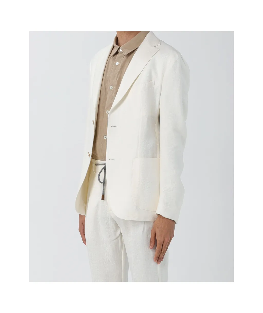Single-Breasted Linen Blend Suit
