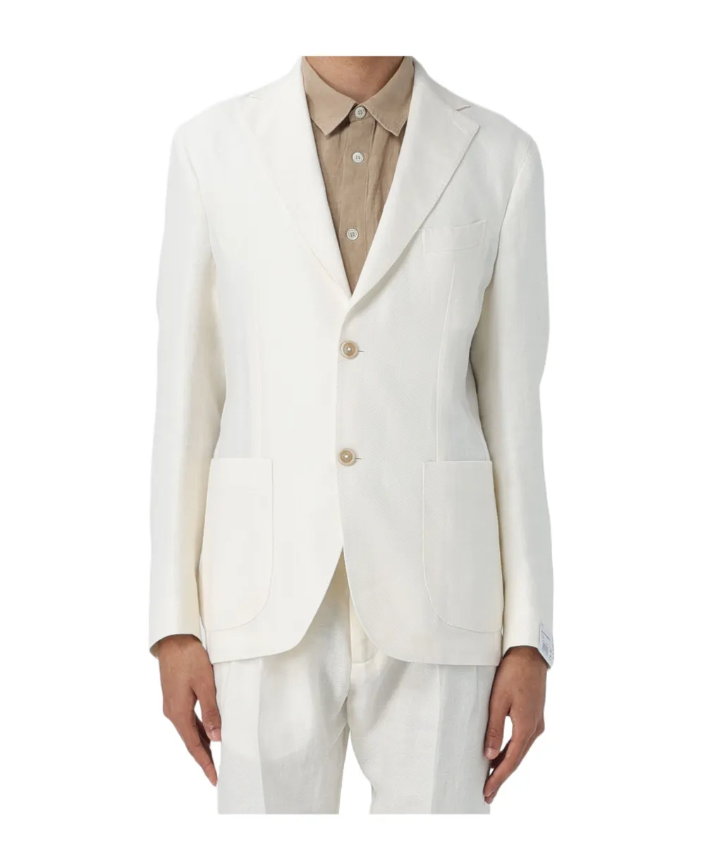 Single-Breasted Linen Blend Suit