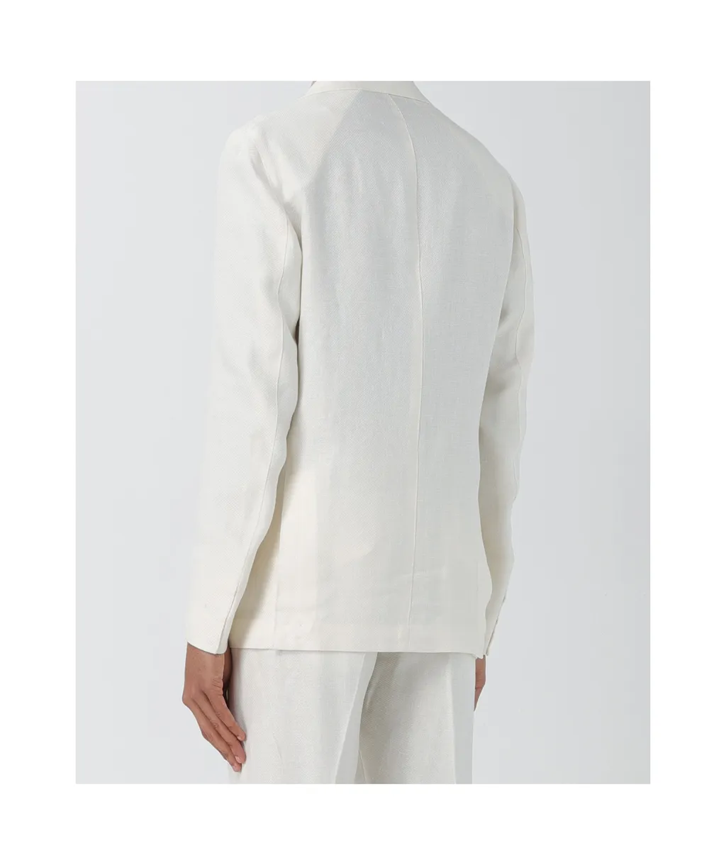 Single-Breasted Linen Blend Suit
