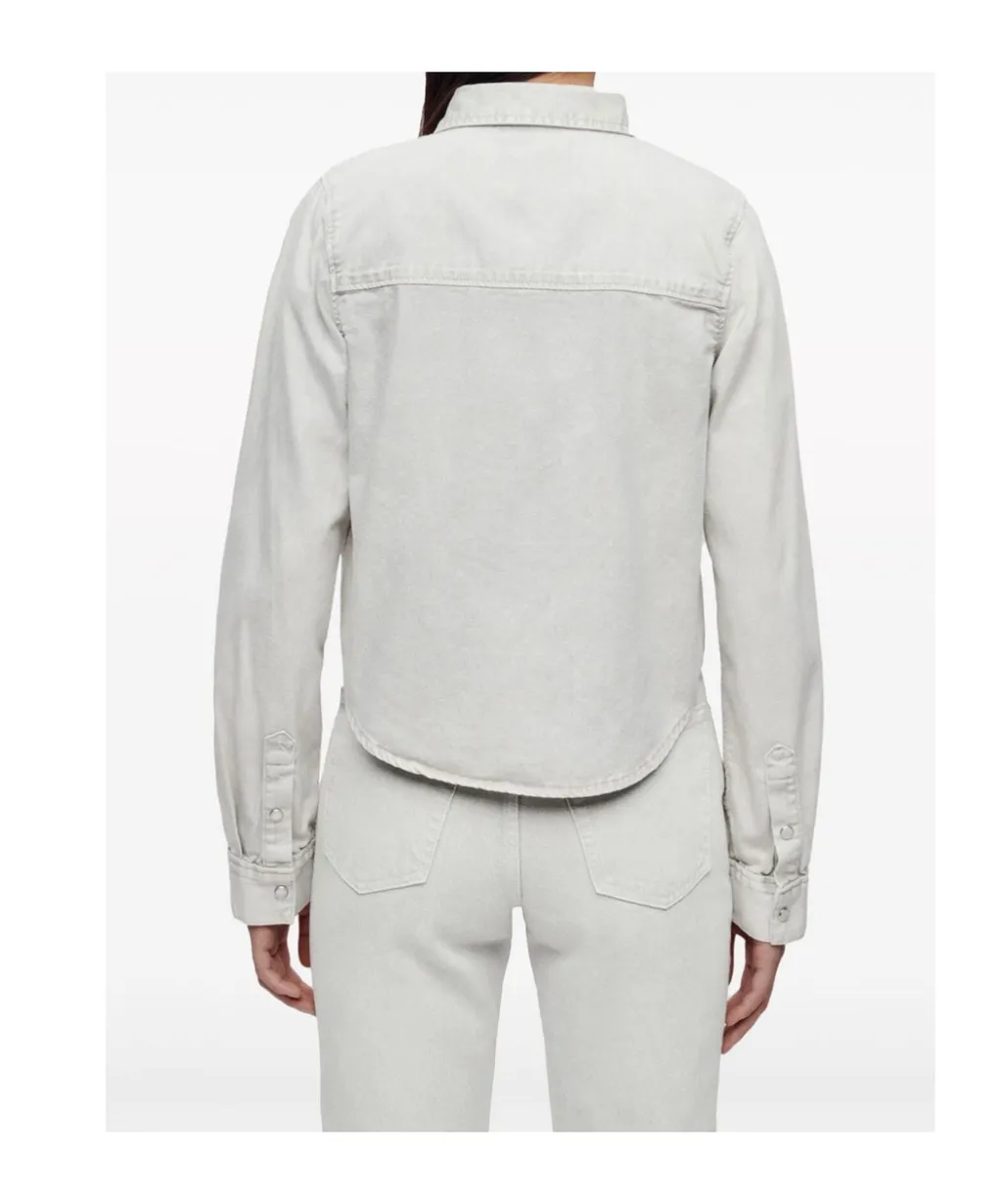 Press-Fastening Denim Shirt