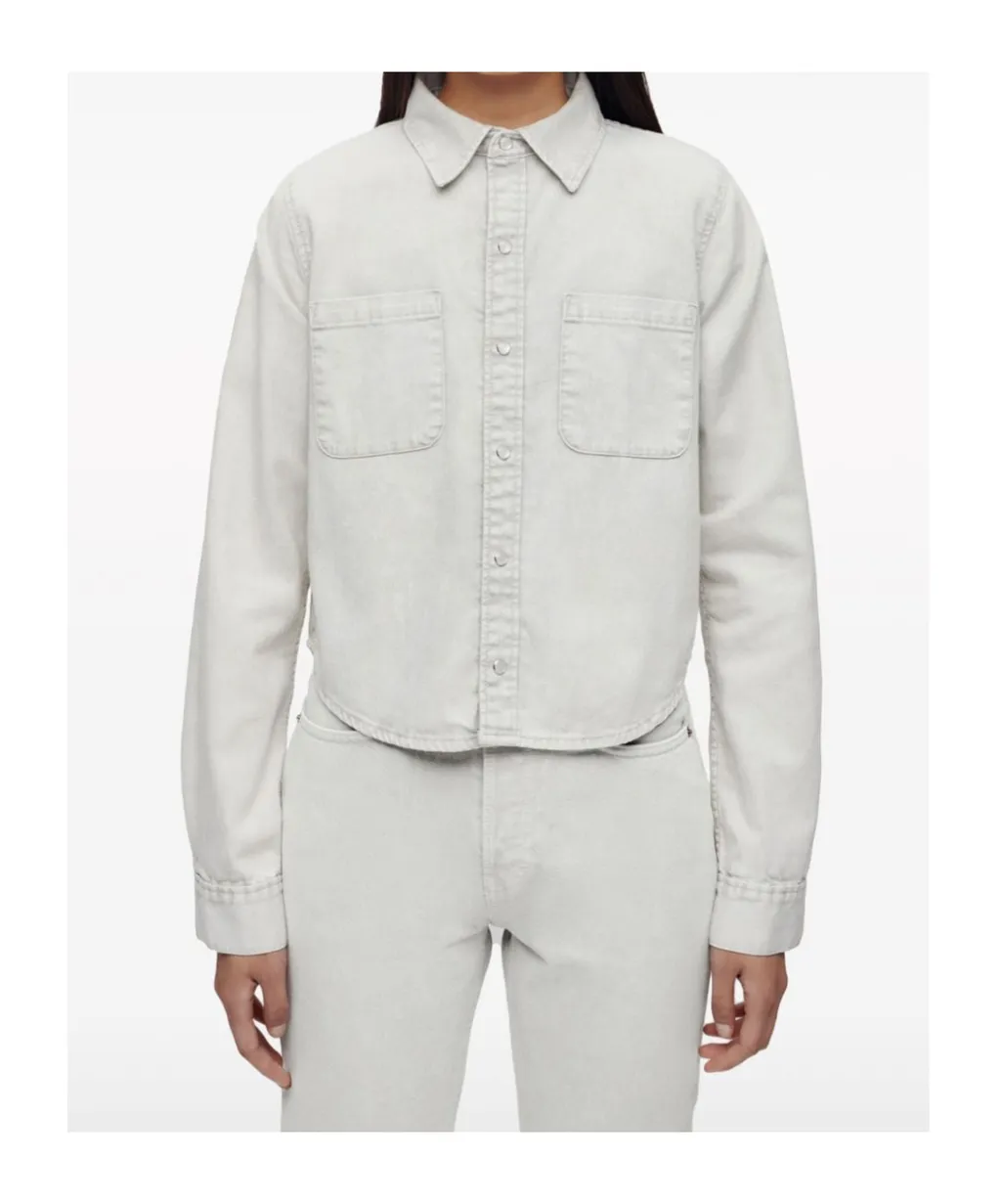 Press-Fastening Denim Shirt