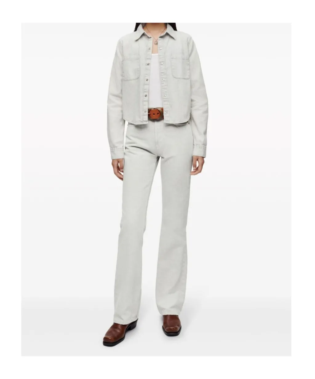 Press-Fastening Denim Shirt